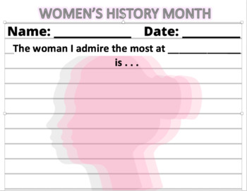 Preview of Women's History Month - "SHEro" Writing Paper (Editable)