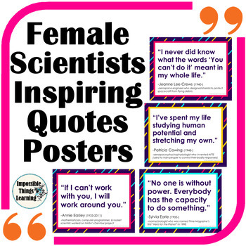Preview of Women's History Month STEM Inspirational Quotes Posters from Female Scientists