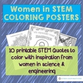 Women's History Month STEM Inspiring Quotes Coloring Posters