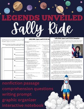 Preview of Women's History Month - Sally Ride: Nonfiction Article with Writing Prompt