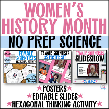 Preview of Women's History Month Science - Scientists & Inventors Project, Posters, Slides