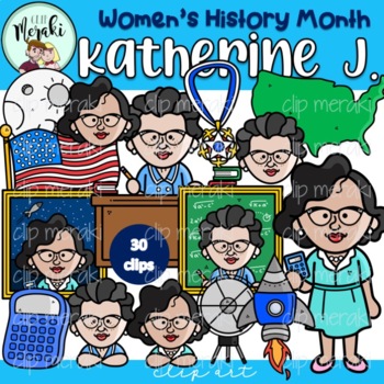 Preview of Women's History Month (Scientists) Katherine Johnson ClipArt.