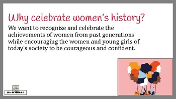 Preview of Women's History Month Slideshow - over 50 female heroes!