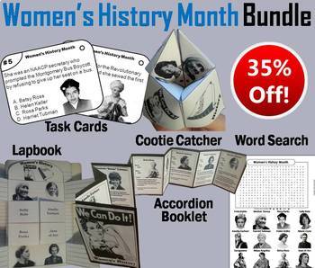 Preview of Women's History Month Task Cards & Activities (Rosa Parks, Harriet Tubman, etc) 