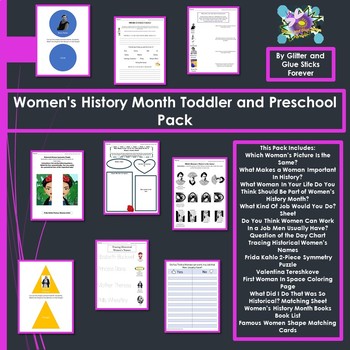 Preview of Women's History Month Toddler and Preschool Pack