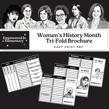 Preview of Women’s History Month  Tri-Fold Brochure- Easy Print PDF