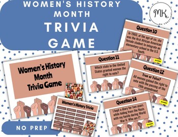 Preview of Women's History Month Trivia Game Google Slides *NO PREP