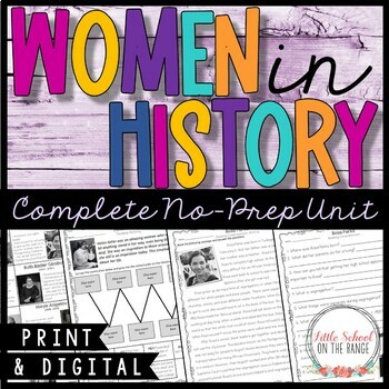 Preview of Women's History Month Unit and Reading Passages | Print and Digital