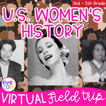 Preview of Women's History Month Virtual Field Trip Google Slides Digital Resource Activity