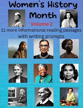 Preview of Women's History Month Vol. 2 - Reading Passages with Writing Prompts