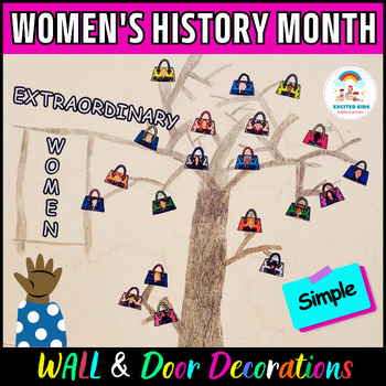 Preview of Women's History Month Wall and Door Decor - Extraordinary Women's Bags Set
