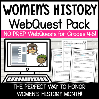 Preview of Women's History Month WebQuest MEGA BUNDLE | Influential Women from History!