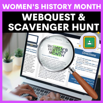 Preview of Women's History Month WebQuest & Scavenger Hunt Independent Internet Activities