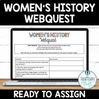 Preview of Women's History Month Webquest Digital Activity Google Doc™ No Prep