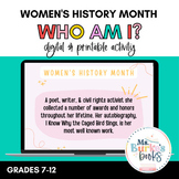 Women's History Month "Who Am I?" Slides