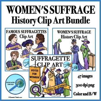 Preview of Women's History Month Suffragettes Clip Art Bundle