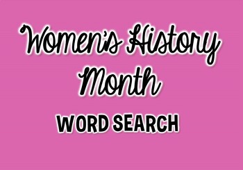 Preview of Women's History Month Word Search