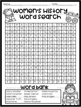 womens history month word search by impact in