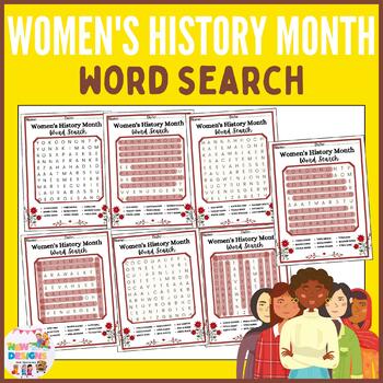 Preview of Women’s History Month Word Search /Activity /Famous Faces /Printable Worksheet