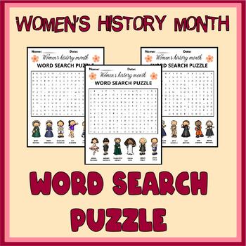 Preview of Women's History Month Word Search | Famous Women In History Word Search Puzzle