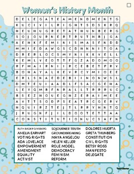 Preview of Women's History Month - Word Search PDF