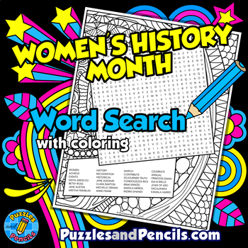 Preview of Women's History Month Word Search Puzzle | Women in History Wordsearch