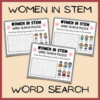 Preview of Women's History Month Word Search | Women In STEM Word Search Puzzle