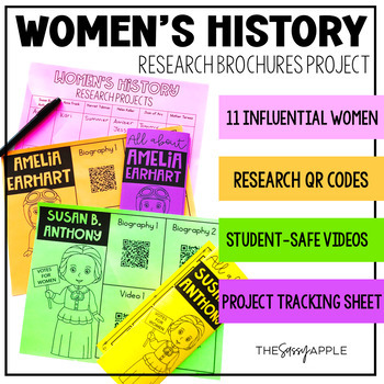 Preview of Women's History Month Writing Activity Biography Brochure Research Project