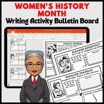 Preview of Women's History Month Writing Activity Bulletin Board Biography Project
