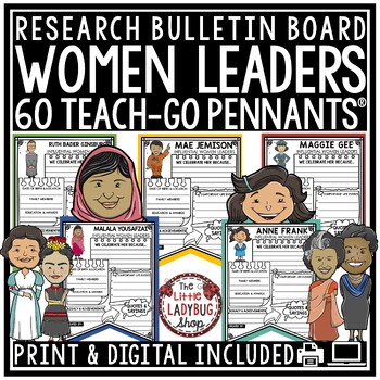 Preview of Women's History Month Writing Activity Bulletin Board Biography Template Project
