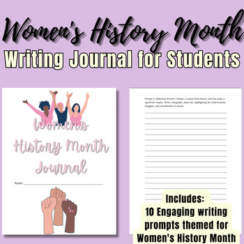 Preview of Women's History Month Writing Journal for Students| 10 Engaging Prompts