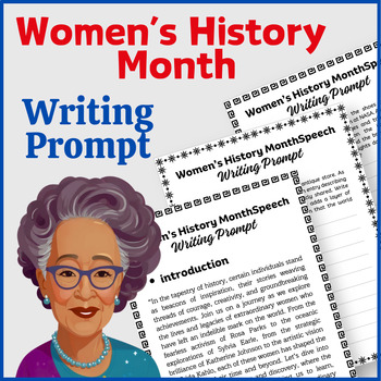 Preview of Women’s History Month Writing Prompt- International Womens Day -Print & digital
