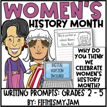 Preview of Women's History Month Writing Prompts | Digital Included