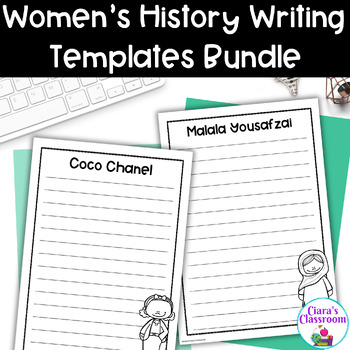 Preview of Women's History Month Writing Frames Bundle