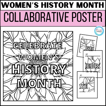 Preview of Women's History Month collaborative poster, Crafts&activities cut and paste