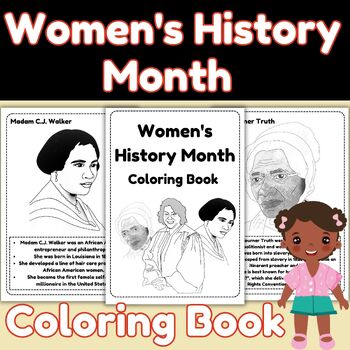 Preview of Women's History Month coloring book -March Coloring Book