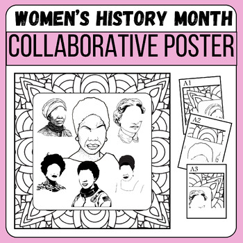 Preview of Women's History Month famous people collaborative poster, Crafts&activities