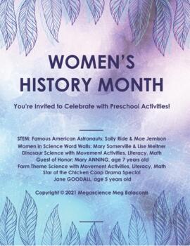 Preview of Women's History Month for STEM Preschool