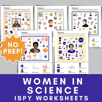 Preview of Women's History Month iSpy Printable Worksheet