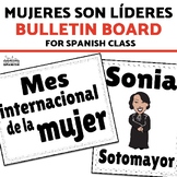Women's History Month in Spanish Classroom Bulletin Board Display