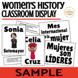 Women's History Month in Spanish Classroom Display FREEBIE