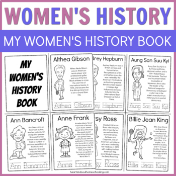 Preview of Women's History: My Women's History Booklet biography coloring pages