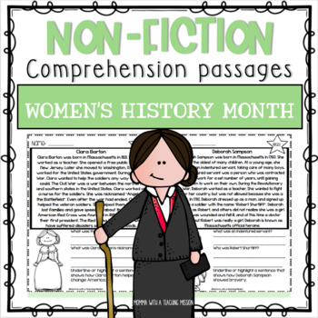 Preview of Women's History Nonfiction Comprehension Passages