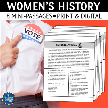 Preview of Women's History Nonfiction Reading Comprehension Passages