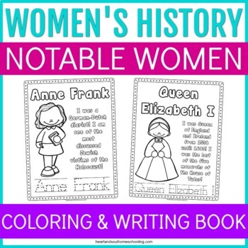 Preview of Women's History: Notable Women in History biography coloring pages