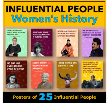Preview of Women's History Posters Classroom Decor | Influential People Bulletin Board