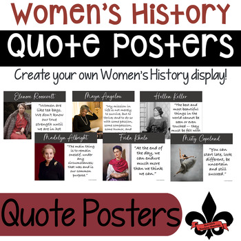 Preview of Women's History Quote Posters--set of50