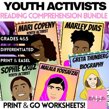 Preview of Women's History Month Reading Comprehension Bundle - Young Activists