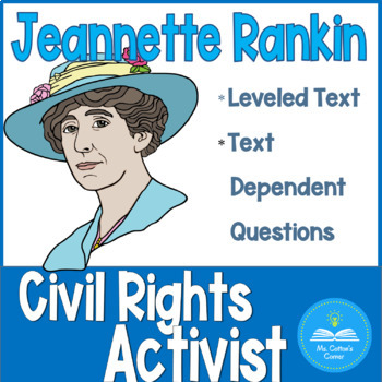 Preview of Women's History - Reading Comprehension Passage, Vocbulary, Jeannette Rankin