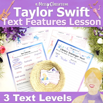 Preview of Women's History Reading Taylor Swift Nonfiction Text Features RI.2.5 2nd Grade